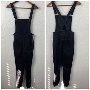 Madewell Black bib overalls skinny jeans XXS